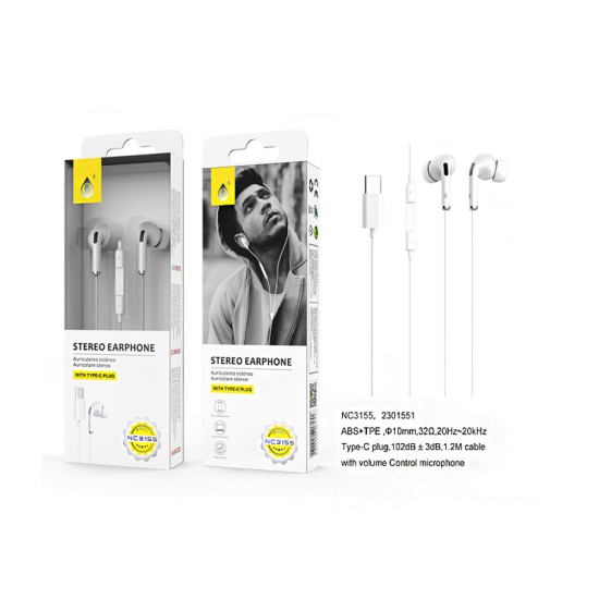 AURICULARES ONEPLUS NC3155 BL COM MICRÓFONO 1,2M BRANCO AURICULARES ONEPLUS NC3155 BL COM MICRÓFONO 1,2M BRANCO